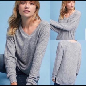 Anthropologie Hacci Brushed Fleece Tunic Sweater